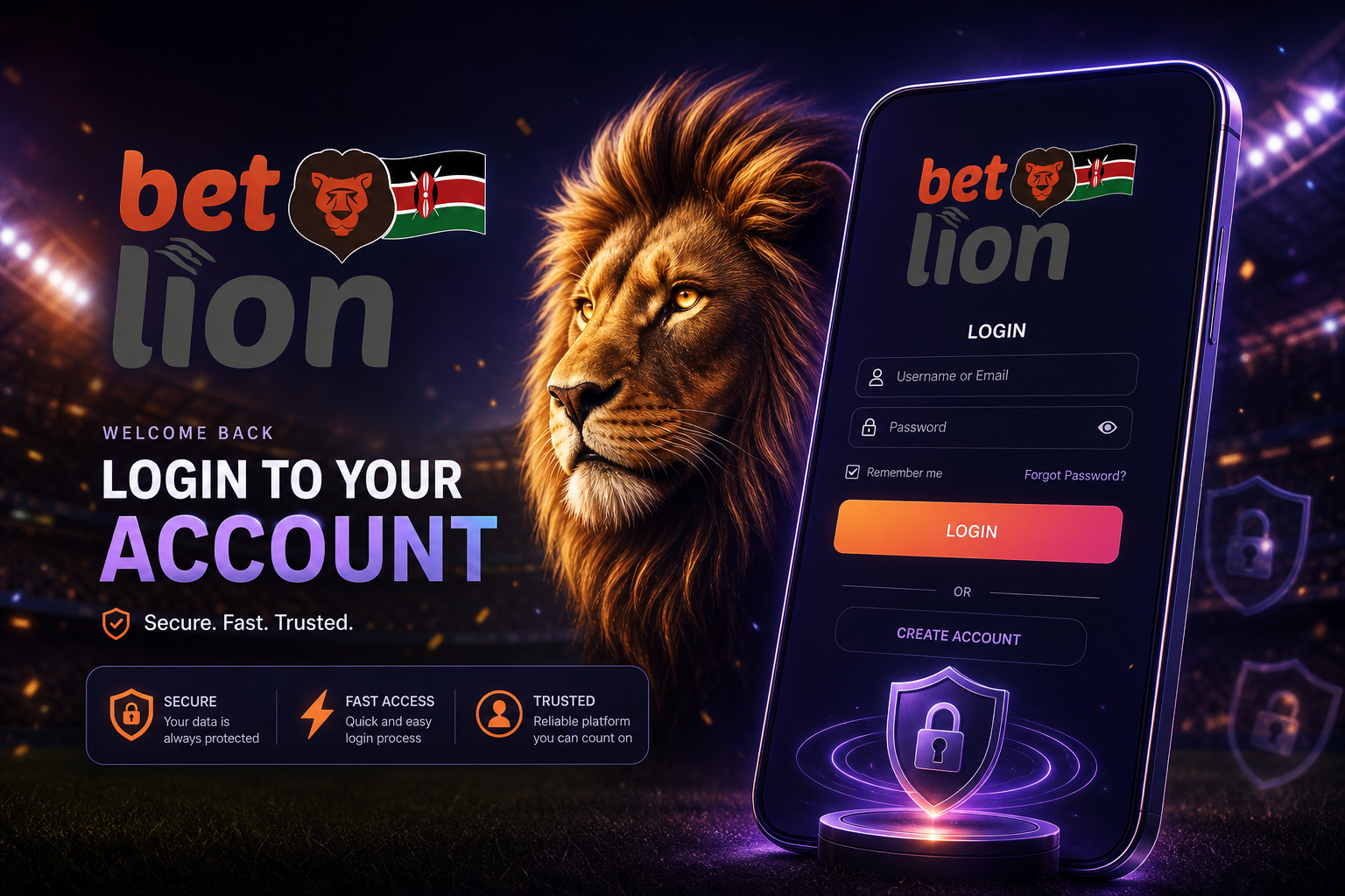 Secure BetLion Kenya account login on a smartphone
